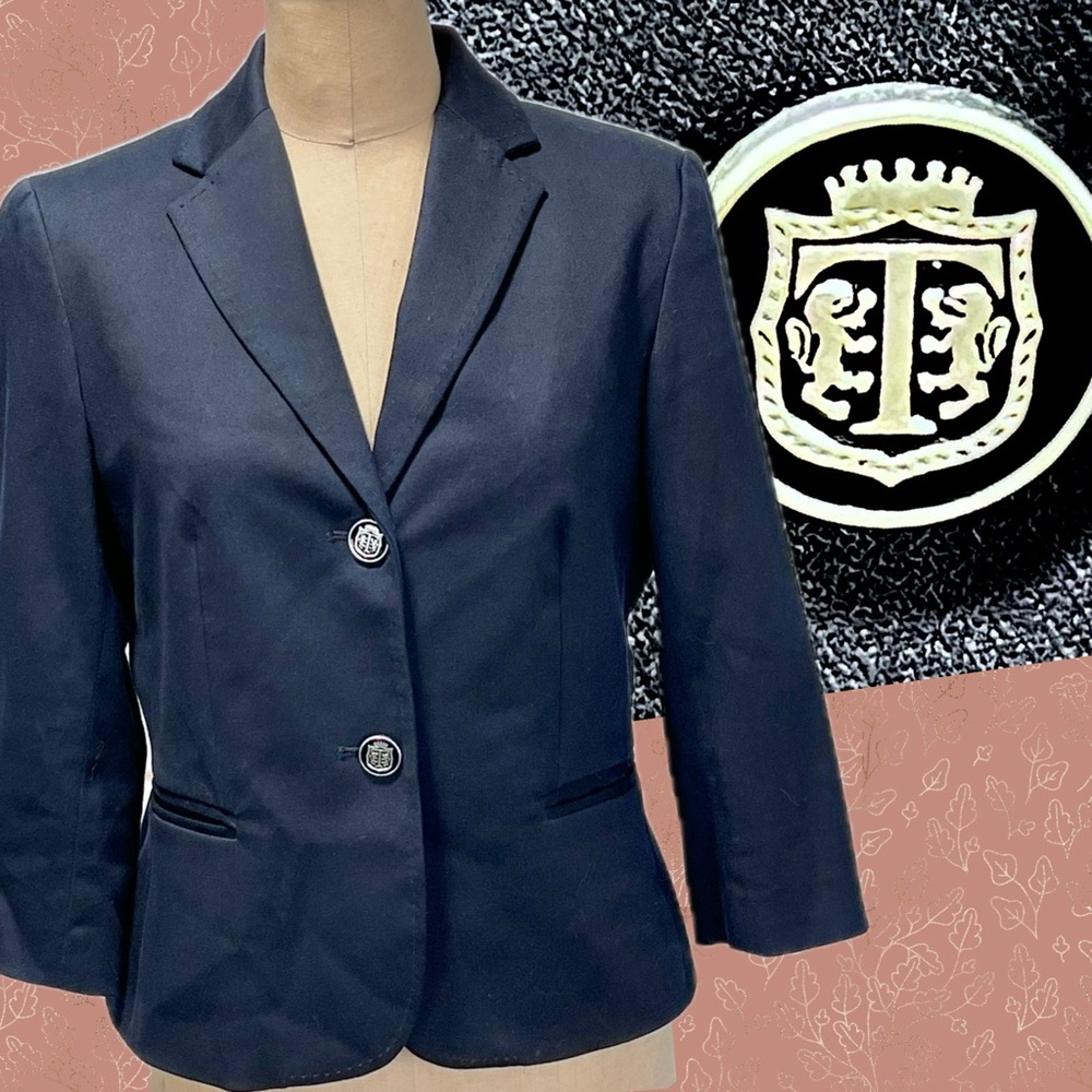 Talbots cotton blazer tailored shrunken fit sophisticated business career office